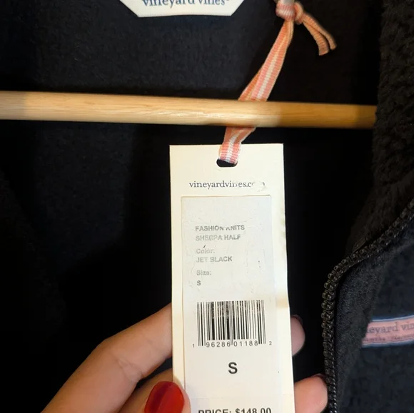 Vineyard Vines Black Women's 1/2 Zip Sherpa Fleece Size Small - Picture 6 of 10